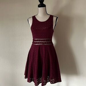 Free People, Maroon lace dress, Size 2